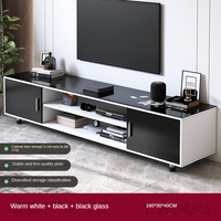 Meuble TV Moderne Minimaliste Luxe Léger et Table Basse, Ensemble pour Salon et Chambre Économique