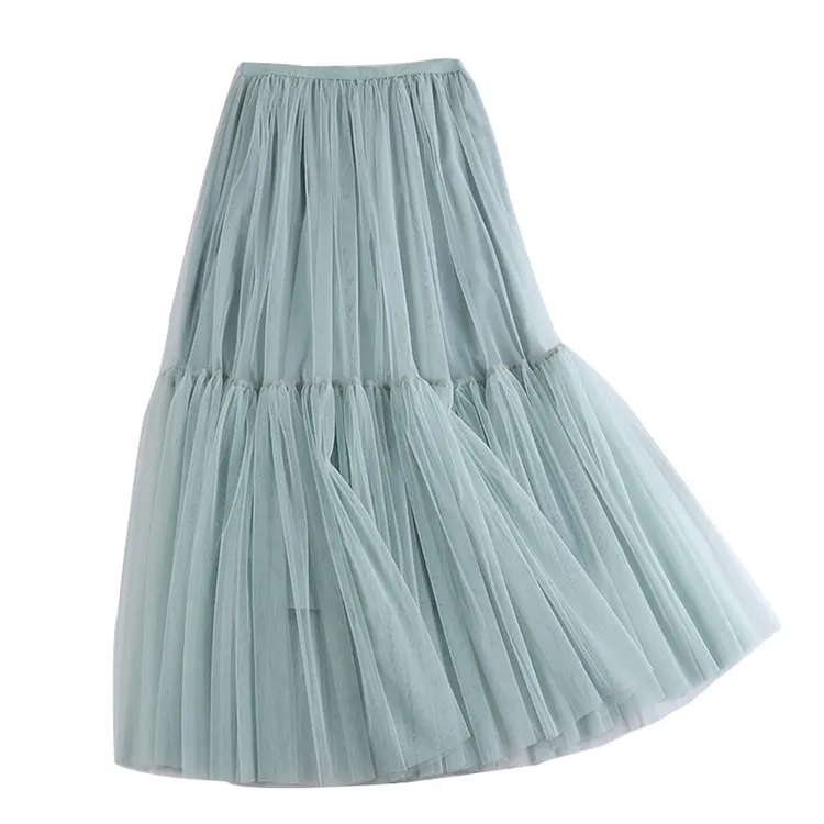 Новая дизайнерская простая сетчатая длинная юбка для женщин