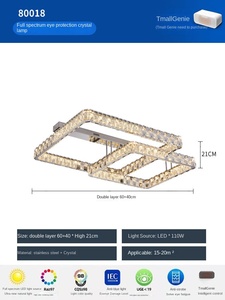 Plafonnier intérieur en cristal doré haut de gamme avec un beau couvercle en acrylique pour la maison, le bureau, la salle à manger, le salon et la chambre à coucher - Product Image 3