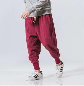 Pantalones informales Chinoiserie de cáñamo de algodón para hombre, ropa de calle informal con bandas sueltas grandes japonesas, novedad de 2000 - Product Image 3