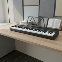 Portable 61-Key Foldable Electronic Digital Piano Keyboard Rechargeable Lightweight Semi-Weighted 127 Rhythms Dual-Tone