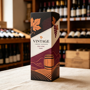 Boîte personnalisée haut de gamme en papier ondulé doré pour bouteille de vin Domaine <span class=keywords><strong>Blanc</strong></span> De Noirs, expédition express 72H, anti-écrasement - Product Image 2