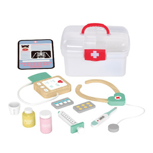 Ensemble de jouets de médecin en <span class=keywords><strong>bois</strong></span> jouet de jeu de rôle pour enfants jouet médical de médecin simulé avec boîte médicale - Product Image 6