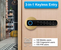 Tuya APP télécommande poignée électronique sans clé biométrique empreinte digitale mot de passe poignée intelligente serrure de porte pour chambre hôtel