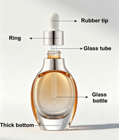 Ensemble d'emballages cosmétiques en verre ovale pour soins de la peau, pots et flacons avec pompe/pipette pour sérum/lotion