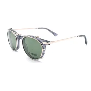 Transparent Acetate Green Lens Prices Elegant Polarized Sunglasses Clip Ons