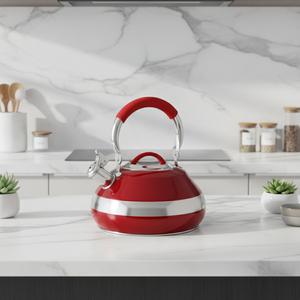 Bouilloire sifflante <span class=keywords><strong>en</strong></span> acier inoxydable neuve au prix d'usine avec design <span class=keywords><strong>en</strong></span> plastique, compatible induction, écologique et lavable au lave-vaisselle - Product Image 4