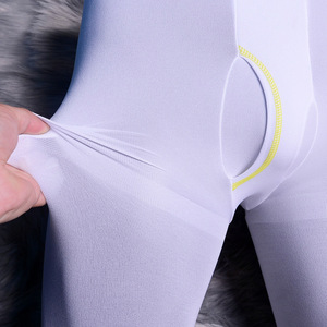 Lencería Sexy para Hombre, Tallas Grandes, con Logotipo Personalizado, Transpirable, Spandex/Poliéster, Medias Sin Costuras, Pantimedias con Tirantes, Estilo Sissy <span class=keywords><strong>Boxer</strong></span> - Product Image 4