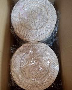 HAUTE QUALITÉ! Assiettes chargeur en rotin, ensemble d'assiettes décoratives pour décoration de table, décoration de mariage - Product Image 4