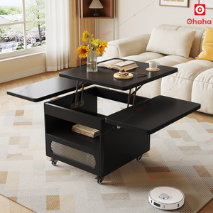 Table à manger en bois multifonction peu encombrante meubles pliables et extensibles en bois d'ingénierie pour 4 à 6 personnes - Product Image 6