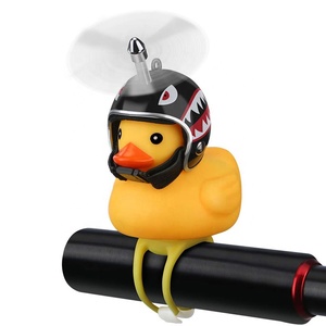 Sonnette de vélo créative en forme de petit <span class=keywords><strong>canard</strong></span> jaune, mignonne, avec hélice, accessoires de vélo avec lumière LED pour vélos, motos, scooters - Product Image 1