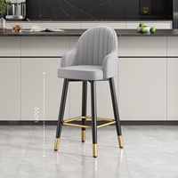 Tabourets de bar commerciaux nordiques minimalistes avec dossier – Style luxe léger pour hôtel, extérieur et salon – Cadre métallique durable à rotation 360 degrés
