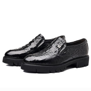Chaussures en cuir pour hommes, style britannique, nouvelle collection printemps, tendance, décontractées, à semelle épaisse - Product Image 2