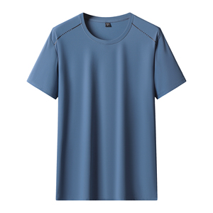 T-shirts en soie glacée été 2025 pour hommes et femmes, coupe ample et polyvalente, sportifs, à séchage rapide et respirants, col rond. - Product Image 1
