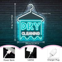 Enseigne néon LED murale Neonawall pour nettoyage à sec, décor mural USB à intensité variable pour buanderie, cadeau pour les amateurs de blanchisserie