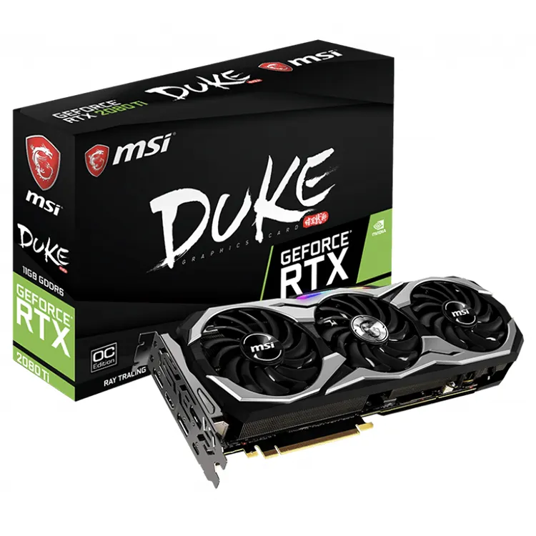 MSI NVIDIA 지포스 RTX 2080 티 듀크 11G OC 사용 그래픽 카드 11GB GDDR6 352 비트 메모리 비디오 카드 지원 오버 클럭