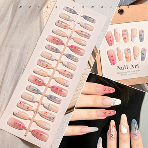 150 <span class=keywords><strong>Uñas</strong></span> Postizas Bonitas con Diseño de Corazón, Lazo y Cereza, <span class=keywords><strong>Uñas</strong></span> Postizas Largas en Forma de Almendra, Románticas, con Diseño de <span class=keywords><strong>Sonrisa</strong></span>, <span class=keywords><strong>para</strong></span> Salón y Hogar - Product Image 4