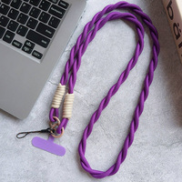 Lanière de téléphone tissée unie de 120 cm, bandoulière universelle durable anti-perte avec boucle pivotante, sacoche de téléphone, emballage personnalisé