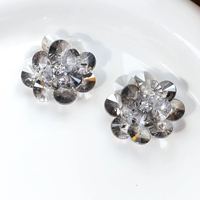 Appliques 3D Fleurs Cristal À La Main Décoration Patches Perlé Sequin Fleurs Robe Diamant Fleur Strass Charmes Patch