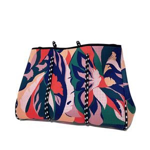 도매 사용자 정의 로고 인쇄 꽃 디자인 여성 대형 쇼핑 토트 백 하이 퀄리티 비치 토트 백 제조 업체 - Product Image 2