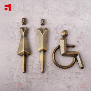 Panneau WC en acrylique pour hommes et femmes, panneau de toilettes pour entrée avec icônes pour hommes, femmes et personnes handicapées, pictogramme mural pour café - Product Image 6