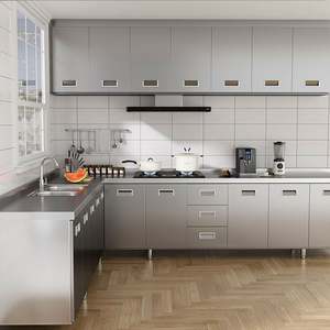 Nouveauté : Ensemble de meubles de cuisine en acier inoxydable, petit meuble de cuisine avec évier, meubles de cuisine modulaires en acier inoxydable - Product Image 1