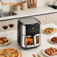 Nouvelle Conception Moderne Friteuse à Air Carrée Électrique 7L/8L à Commande Tactile, Sans Huile, Usage Domestique Ronchi 1500W Antiadhésive PTFE