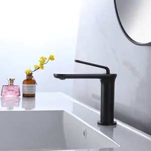 Modern stil UPC otel tarzı klasik mat siyah banyo pirinç lavabo musluk mikser
