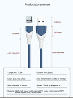 Petite carte tête droite fil d'aspiration magnétique à 360 degrés câble de charge magnétique USB, chargeur haute vitesse tissé en nylon magnétique