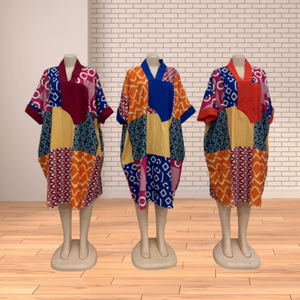 Nuevo vestido suelto informal de talla grande caftán estampado de retazos de moda de verano para mujer africana - Product Image 3