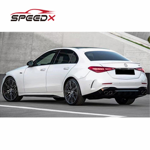 Para <span class=keywords><strong>Mercedes</strong></span> W206 Clase <span class=keywords><strong>C</strong></span> Upgrade C43 AMG BodyKit Parachoques trasero delantero Parrilla de labio delantero Spoiler Tubo de escape Kits de parachoques - Product Image 4