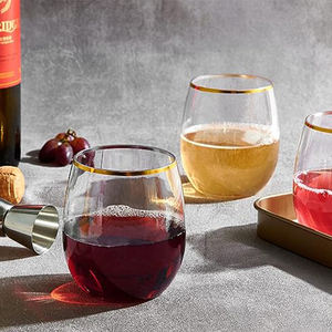 Verres à <span class=keywords><strong>vin</strong></span> en plastique, réutilisables, incassables, recyclables, sans BPA, jetables, sans pied, dorés - Product Image 2