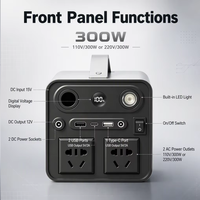 Estación de Energía Portátil de 300W con Panel Solar de 50W, Batería LiFePO4, Inversor de Onda Sinusoidal Pura, Energía de Respaldo para Camping y Emergencias