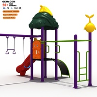 SageDelightRides Aire de jeux extérieure personnalisée avec toboggan incurvé, structure de balançoire, arche d'escalade pour enfants, en acier galvanisé, fabricant pour garderies