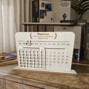 Tùy Chỉnh Khắc Bằng Gỗ Lịch Vạn Niên DIY <span class=keywords><strong>Handmade</strong></span> Nhà Và Văn Phòng Trang Trí Độc Đáo Cá Nhân Quà Tặng Cho Sáng Tạo Gỗ Thủ Công - Product Image 3