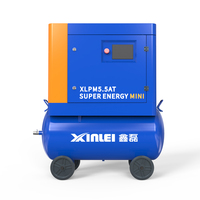 7 bar 8 bar 10 bar Mini compresseur d'air à vis rotatif à économie d'énergie mobile avec sécheur d'air et roues
