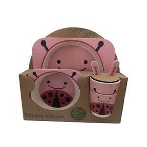 Bé ăn trẻ mới biết đi ăn BPA miễn phí muỗng trẻ em trẻ em thực phẩm cấp Bộ đồ ăn trẻ sơ sinh sợi tre bé ăn Bộ - Product Image 3