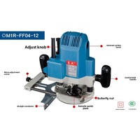 Routeur à bois électrique Dong Cheng M1R-FF04-12 220V 50Hz 1850W 22000RPM 1/4 Collet DIY Industriel pour fraisage, gravure et rainurage du bois