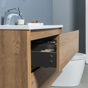Proveedor de muebles para el hogar pequeño baño ahorrador de espacio gabinetes de la vanidad con espejo de luz LED - Product Image 4