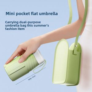 Parasol de poche classique anti-UV pliable coloré pour carte de crédit - Product Image 2
