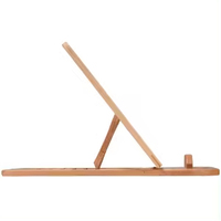 SAMDI Support de livre en bois réglable et pliable à 360 degrés avec Clips de page Table d'ordinateur portable en plastique portable pour une utilisation au bureau