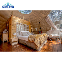 Dôme géodésique de luxe Airbnb avec fenêtre en verre étanche Glamping Domo house