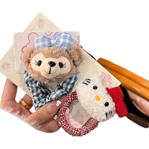 Lindo lazo para el pelo de Shirley May, accesorio doble de felpa con diseño de oso de dibujos animados para niñas, ideal para coletas. - Product Image 5