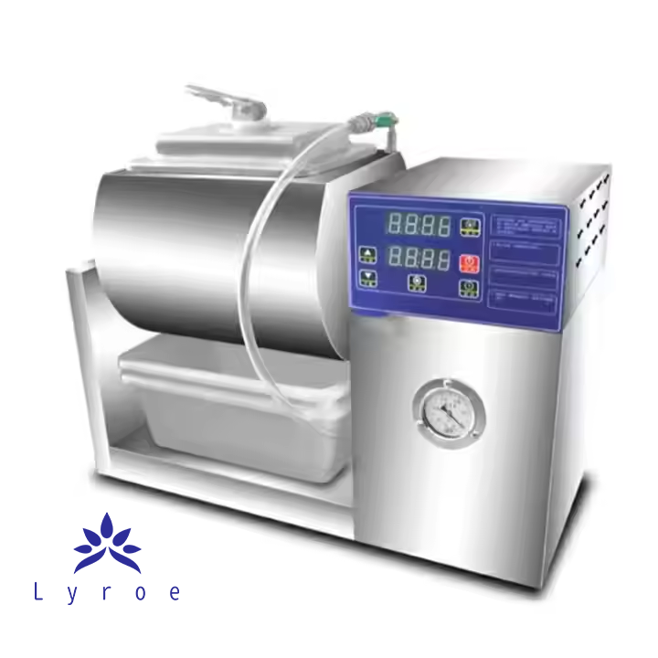 LYROE, коммерческая кухня, промышленная пищевая промышленность, приготовление приправ, вакуумный маринад, смешивание мяса, куриного маринада, стакан