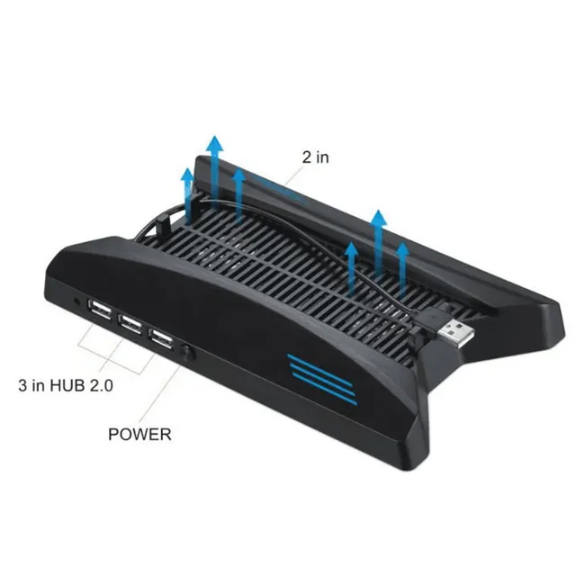 Vertical Cradle Base for PS4 Pro Controller Display Holder Texture Durable Cooling Practical Classic Delicate Fans USB HUB