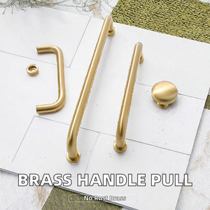 Midcentury Modern Solid Brass Adjustable Handles Pull for Kitchen <b>Cabinets</b> Wardrobe Drawers Bedroom Bathroom-Durable & Stylish - Product Image 2