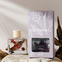 Diffuseur de parfum d'ambiance en verre carré transparent avec logo personnalisé, bâtonnets en rotin naturel, style minimaliste Wabi Sabi, décoration pour la maison, cadeau