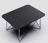 Table d'extérieur légère en alliage d'aluminium, facile à ranger, table de camping et de pique-nique portable avec emplacement pour réchaud diesel