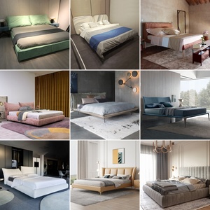 <span class=keywords><strong>Lit</strong></span> double OKF <span class=keywords><strong>de</strong></span> luxe léger, style italien minimaliste, avec tête <span class=keywords><strong>de</strong></span> <span class=keywords><strong>lit</strong></span> haute en <span class=keywords><strong>tissu</strong></span> et cadre en bois massif, taille King/Queen pour chambre à coucher - Product Image 6