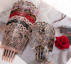 Hollow Out Women Fork <span class=keywords><strong>Flamenco</strong></span> Estilo español Acetato Peines para el cabello Insertar estilo Peines para la decoración del cabello - Product Image 1